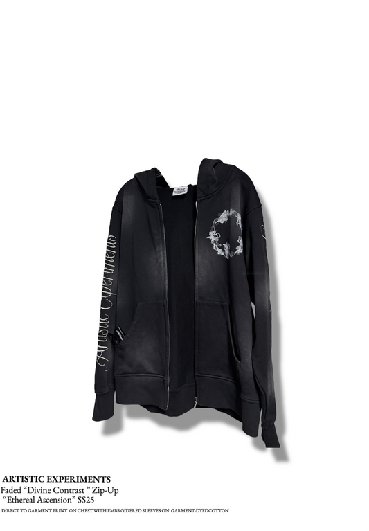 Washed “Divine Contrast” Zip Up
